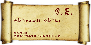 Váncsodi Réka névjegykártya