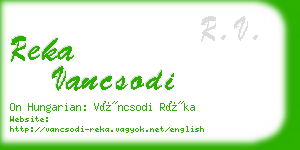 reka vancsodi business card
